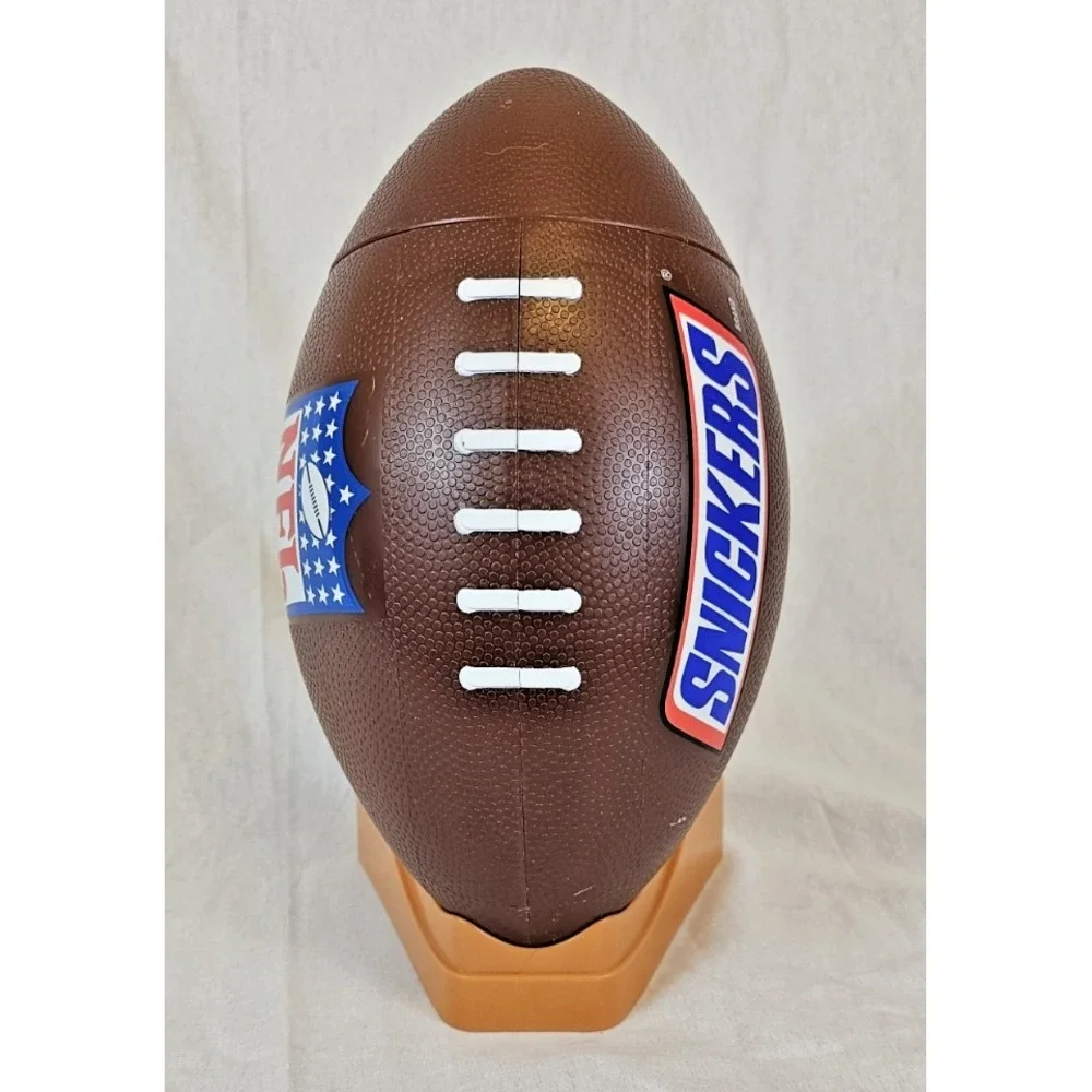Snickers Football Candy Dish Container Plastic NFL Party Snack Holder Dish Bowl